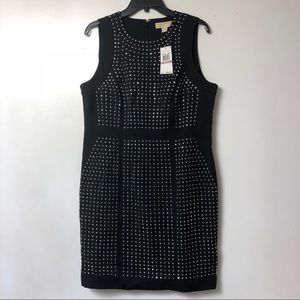 NWT Michael Kors Embellished Black Dress size 12